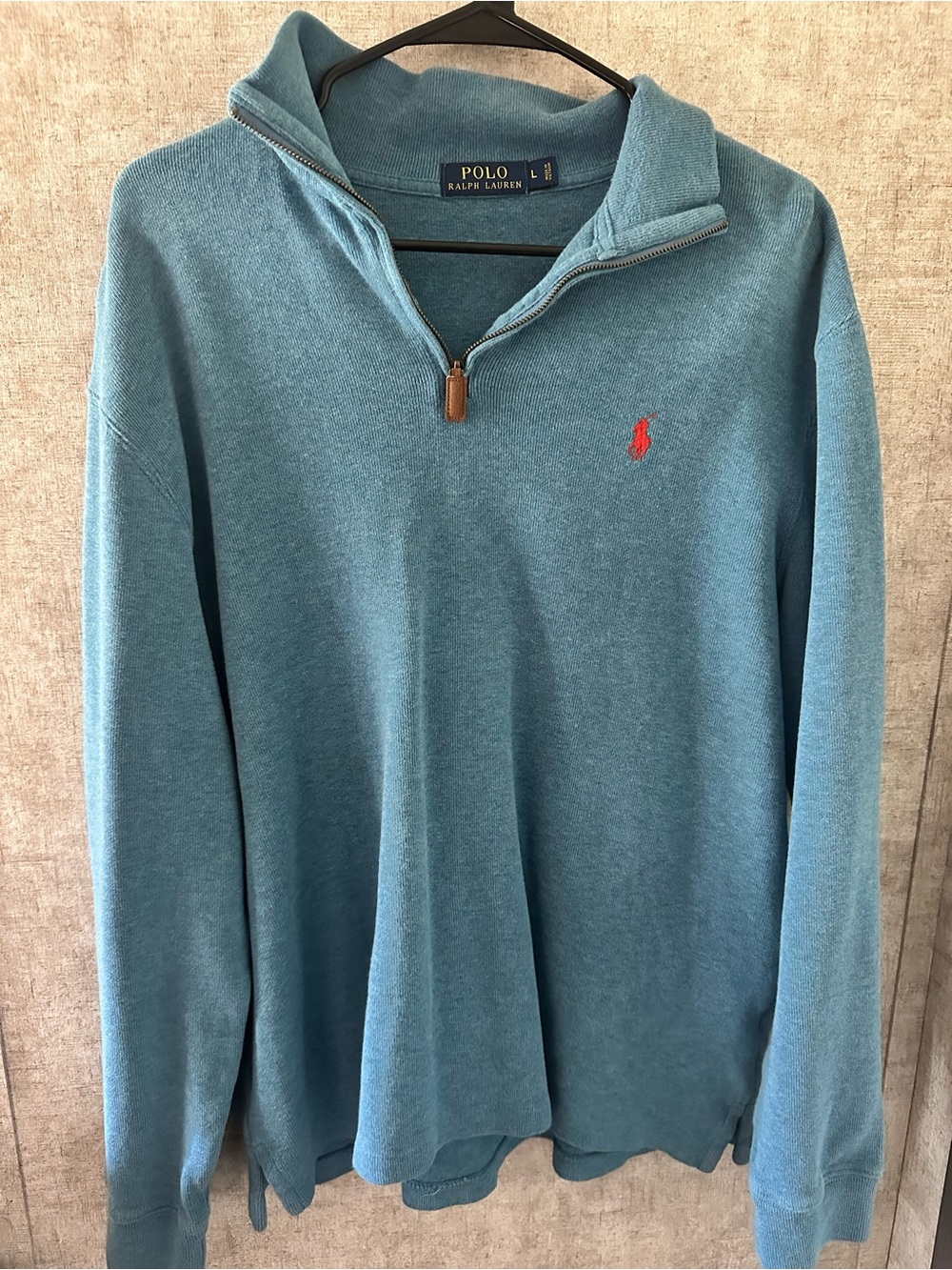 Polo by Ralph Lauren Teal Half-Zip Pullover with Red Pony